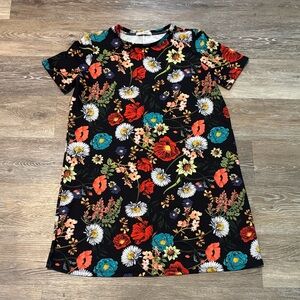 Zara Floral Dress - Black with Multicolor Floral Design
